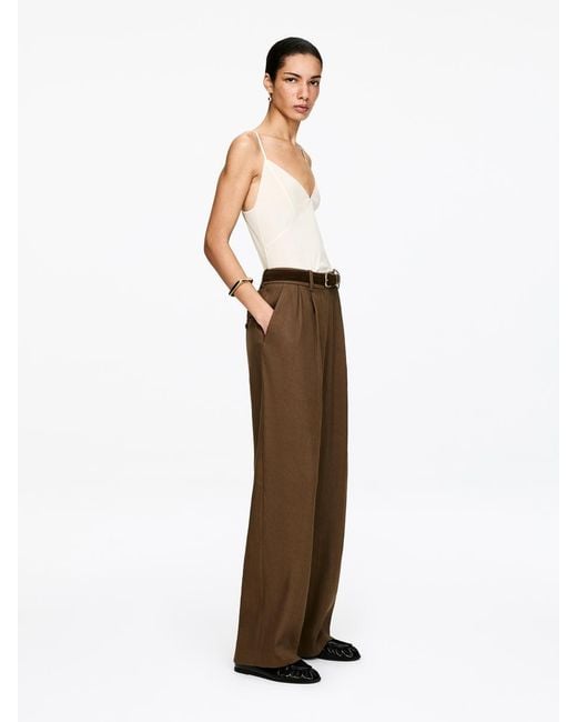 ARKET White Ribbed Silk Strap Top