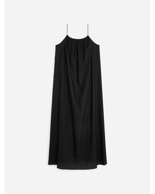 ARKET Black Lyocell Cotton Beach Dress