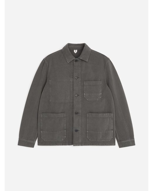 ARKET Blue Overdyed Twill Overshirt for men