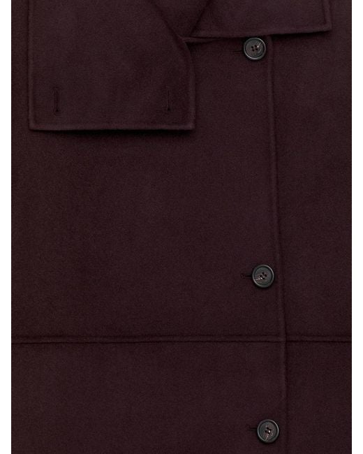 ARKET Red Wool-Blend Funnel-Neck Coat