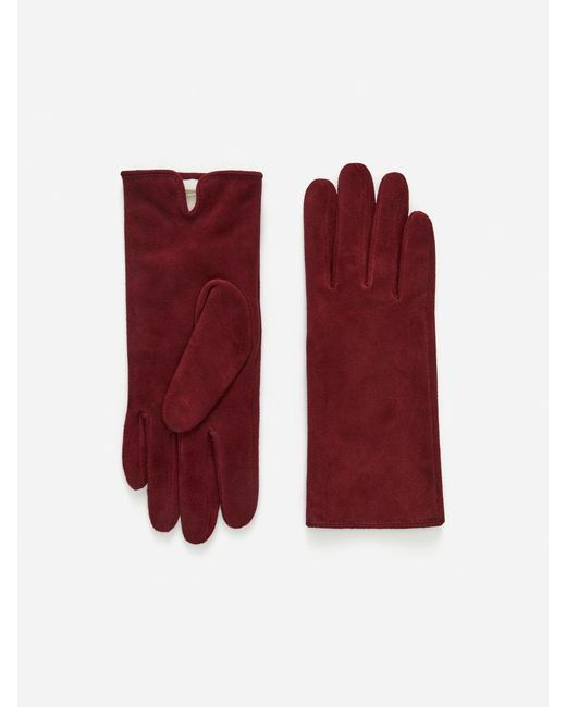 ARKET Red Suede Gloves