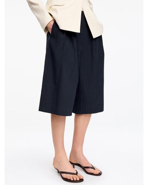 ARKET Blue Tailored Wide-Leg Shorts