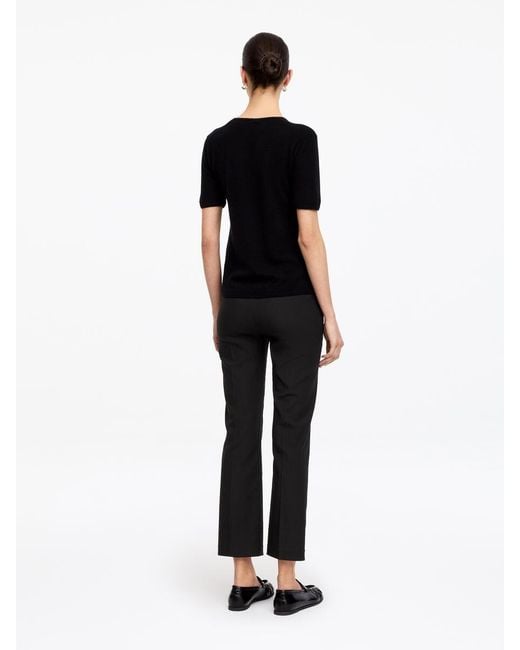 ARKET Black Linen-Cotton Kick-Flare Trousers