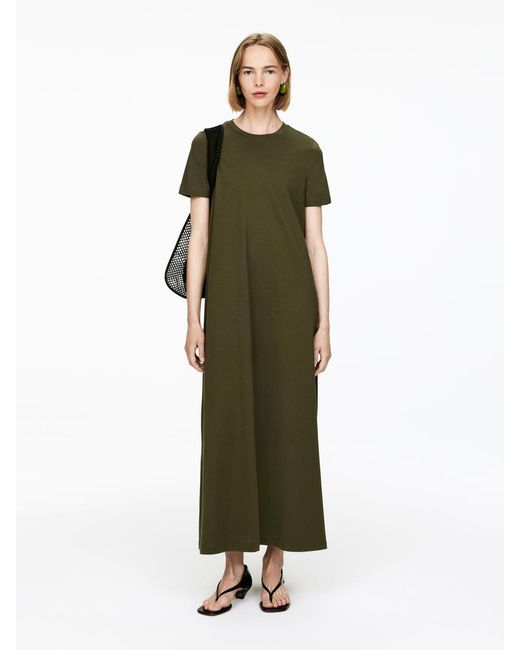 ARKET Green Maxi T-Shirt Dress