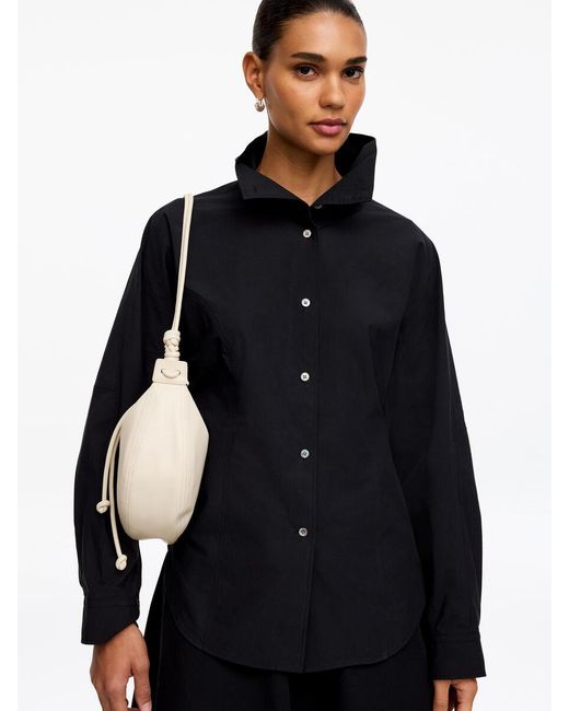 ARKET Black Crescent Leather Bag