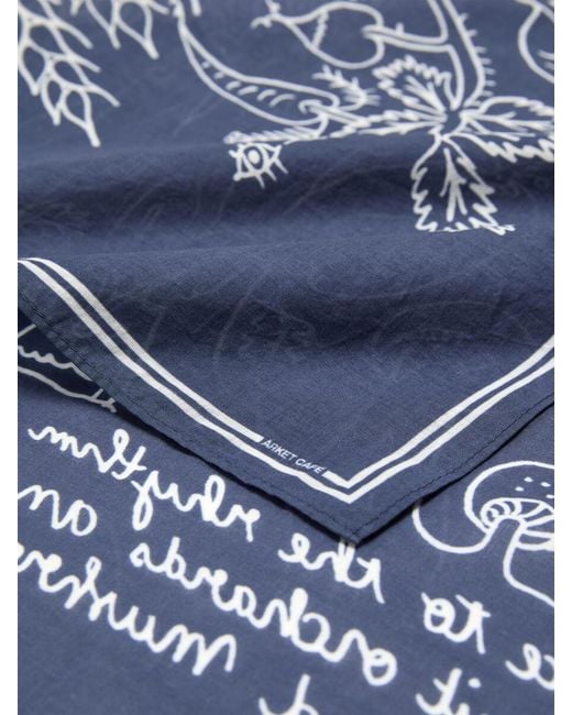 ARKET Blue Café Printed Bandana for men