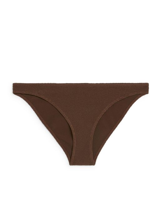 ARKET Brown Low Waist Crinkle Bikini Bottom
