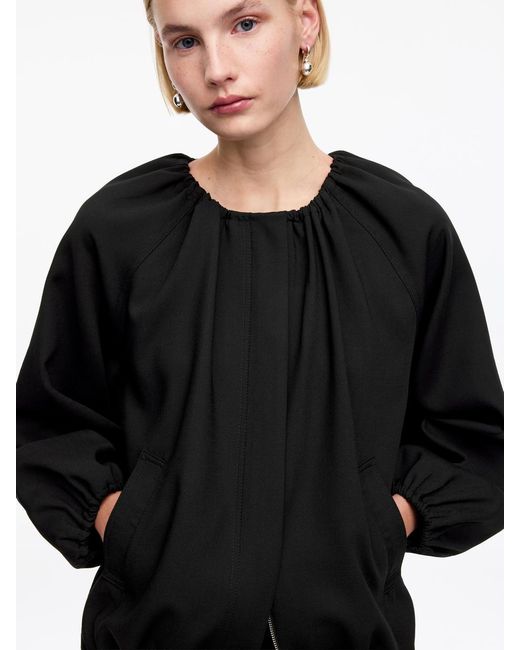 ARKET Black Bubble-Hem Jacket