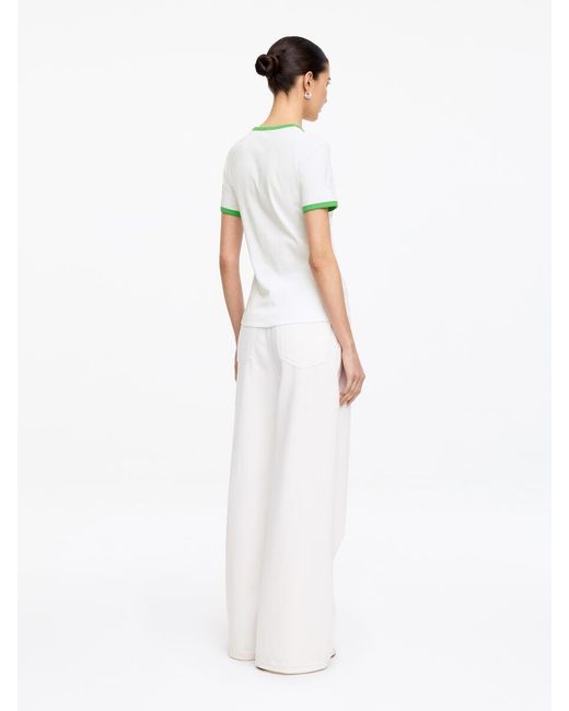 ARKET Green Contrast-Binding T-Shirt