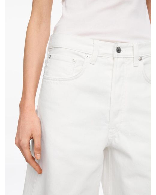 ARKET White Long Denim Shorts