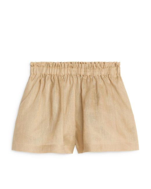 ARKET Natural Wide Linen Shorts