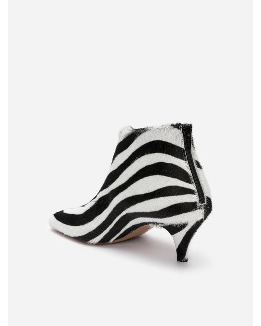 ARKET Black Zebra-Print Ankle Boots