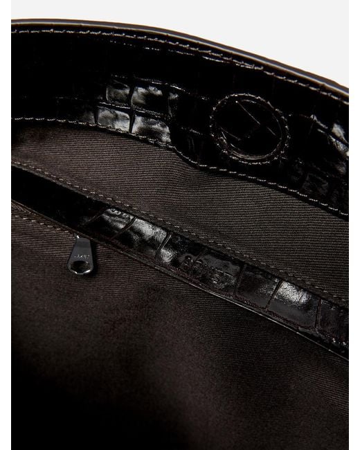 ARKET Black Croc-Effect Leather Tote