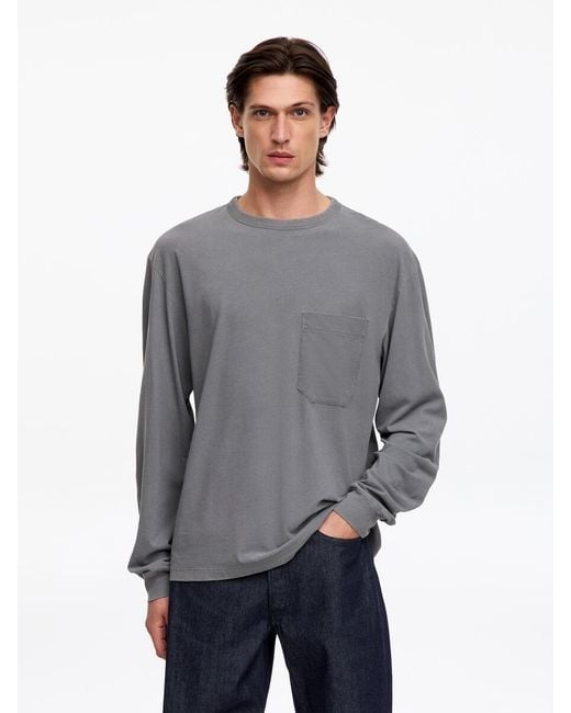 ARKET Gray Relaxed Long-Sleeve T-Shirt for men