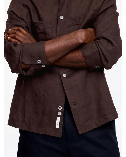 ARKET Brown Relaxed Linen Shirt for men