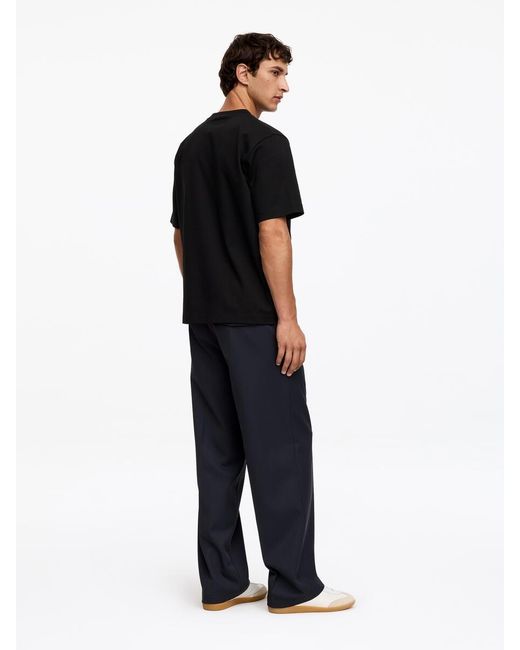 ARKET Black Boxy Interlock T-Shirt for men