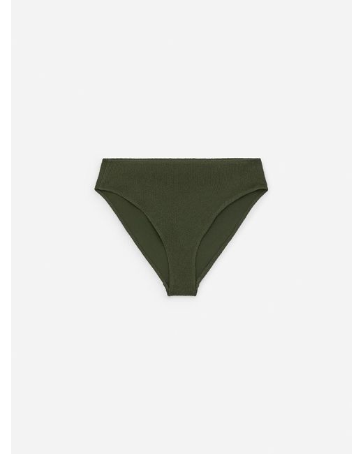 ARKET Green Mid Waist Crinkle Bikini Bottom