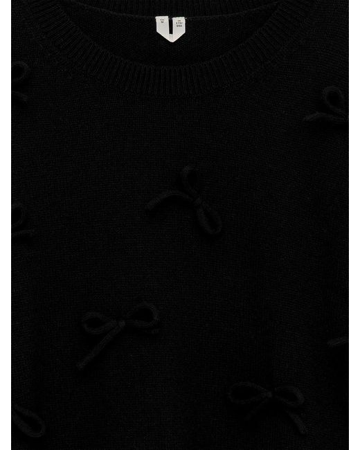 ARKET Black Wool Bow Jumper