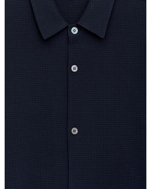 ARKET Blue Waffle Jersey Shirt for men