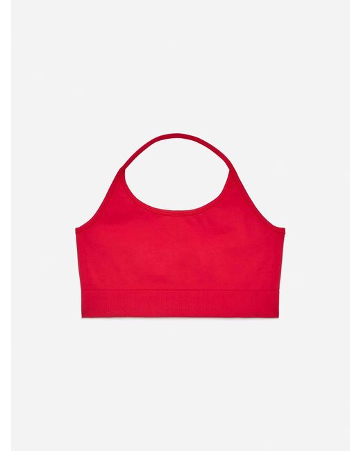 ARKET Red Seamless Halterneck Top