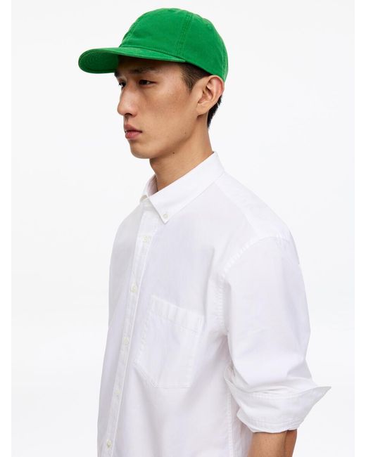 ARKET Green Washed Cotton Canvas Cap for men