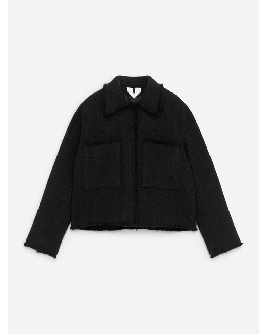 ARKET Black Wool-Blend Bouclé Jacket