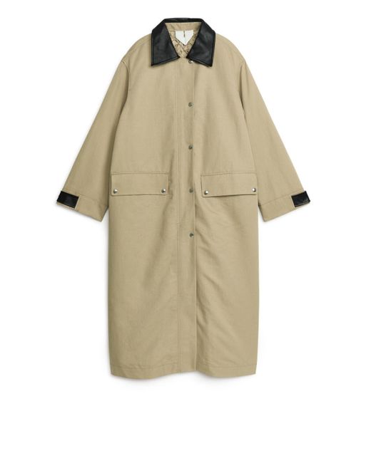 ARKET Natural Maxi Linen-cotton Coat