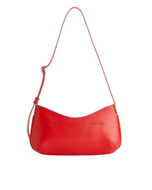 ARKET Red Leather Shoulder Bag