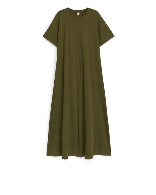 ARKET Green Weites T-Shirt-Kleid