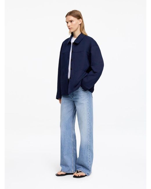 ARKET Blue Linen-Cotton Overshirt