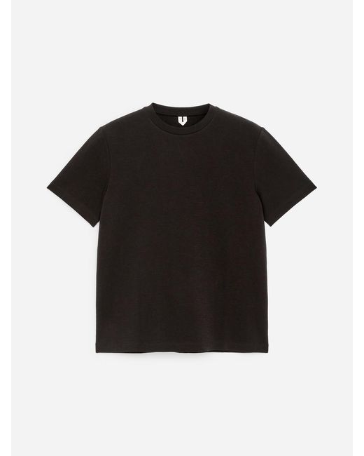 ARKET Black Interlock Regular T-Shirt for men