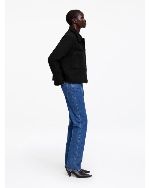 ARKET Black Wool-Blend Bouclé Jacket