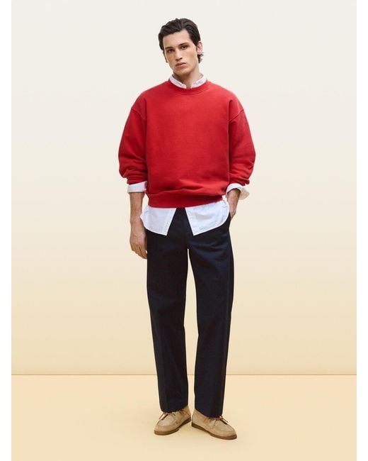 ARKET Blue Relaxed Cotton Twill Trousers for men