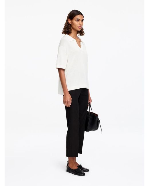ARKET White Knitted Polo Jumper