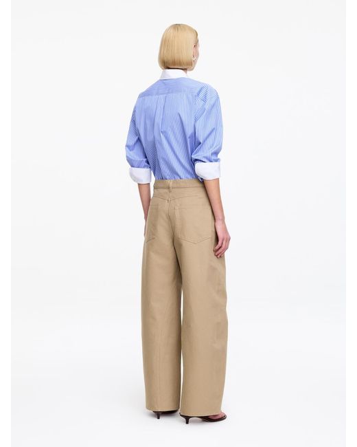 ARKET Natural Barrel Cotton Trousers