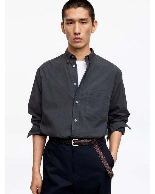 ARKET Blue Relaxed Poplin Shirt for men