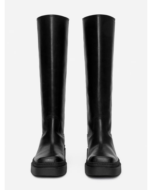 ARKET Black Below-The-Knee Leather Boots