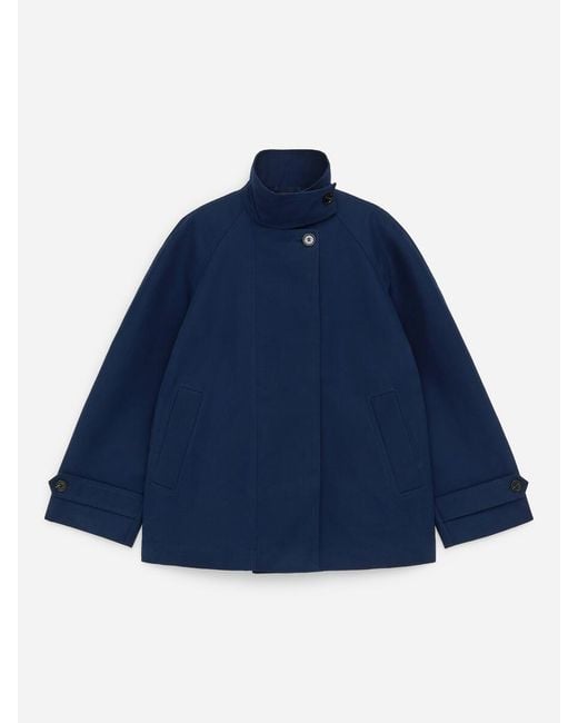 ARKET Blue Funnel-Collar Cotton Jacket