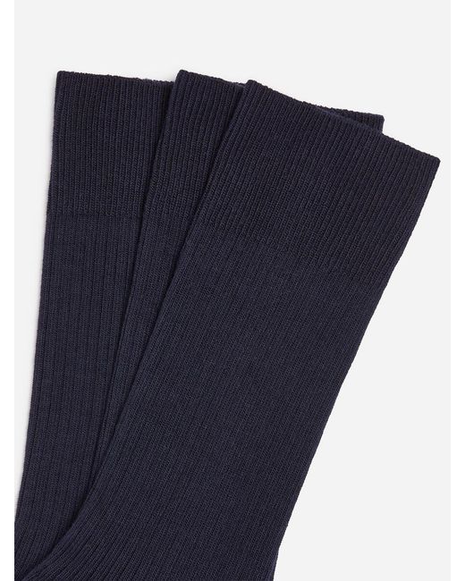 ARKET Blue Supima Cotton Rib Socks Set Of 3 Pairs for men