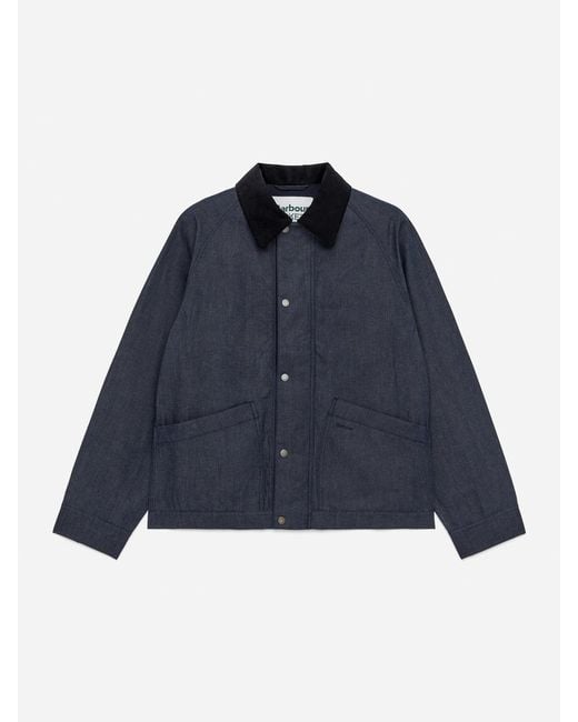 ARKET Blue And Barbour Dry-Waxed Denim Jacket for men