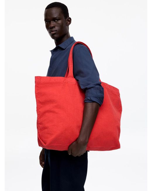 ARKET Red Oversized Canvas Tote for men