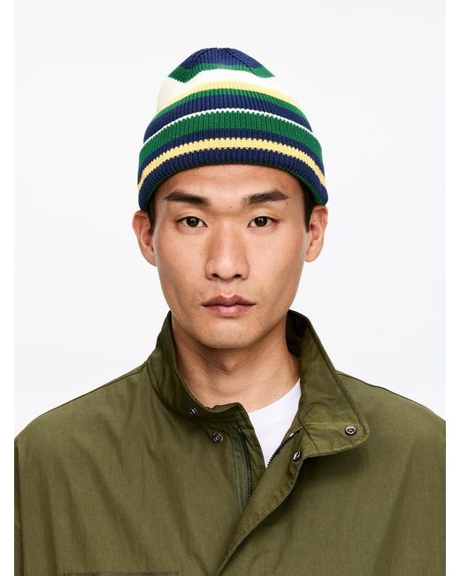 ARKET Blue Cotton Beanie for men