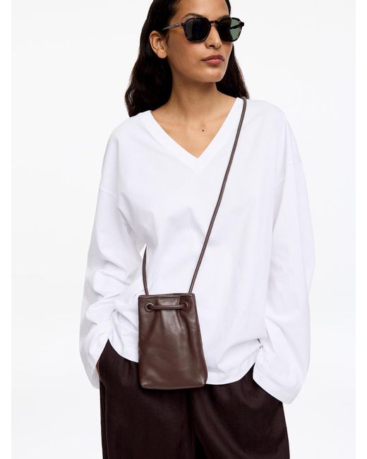ARKET White Leather Crossbody Bag