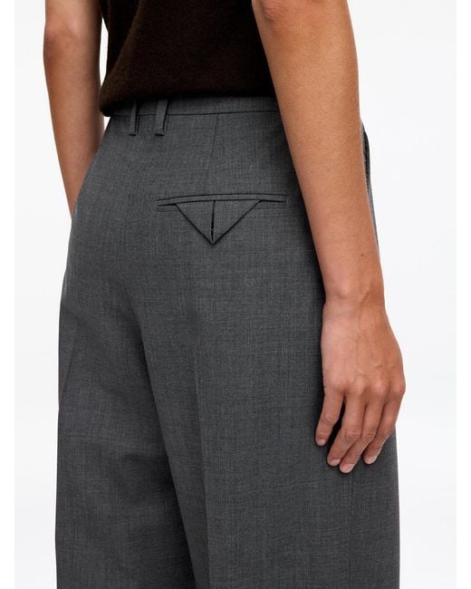ARKET Gray Pleated Wool-Blend Trousers