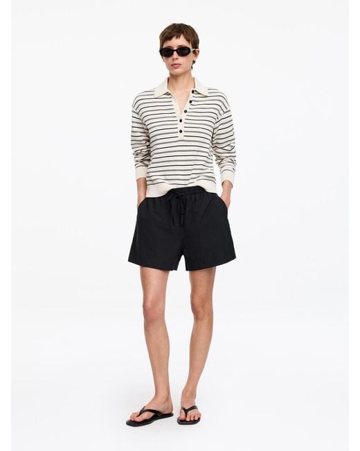 ARKET Black Drawstring Poplin Shorts