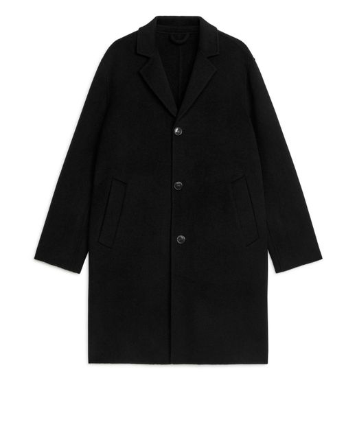 ARKET Double-face Wool Blend Coat in Black for Men | Lyst UK