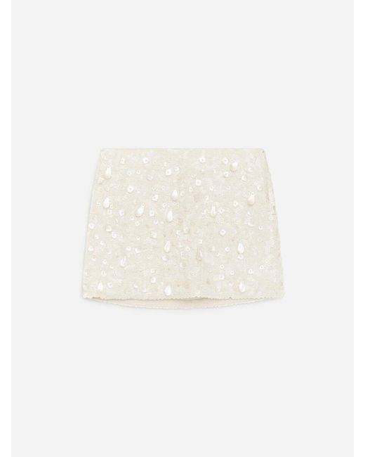 ARKET White Embellished Mini Skirt