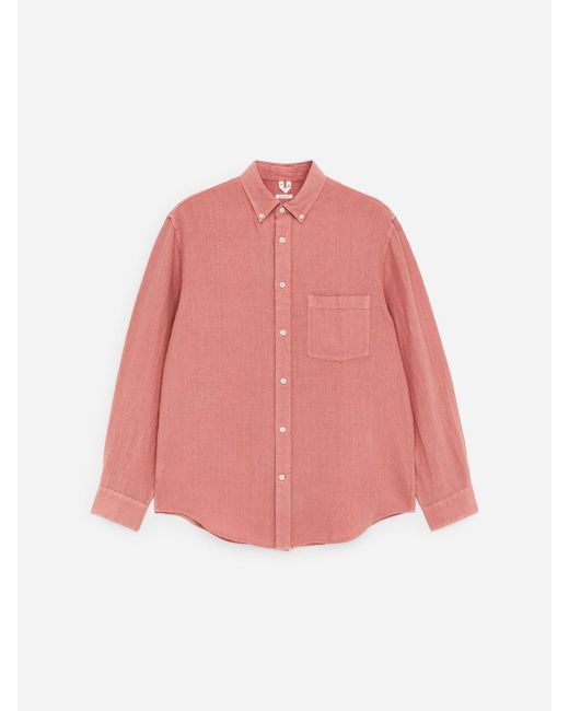 ARKET Pink Relaxed Linen Shirt for men