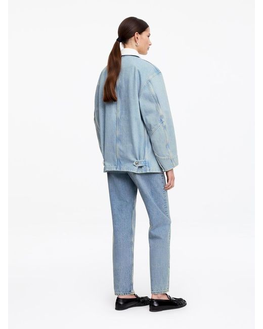 ARKET Blue Corduroy-Collar Denim Jacket
