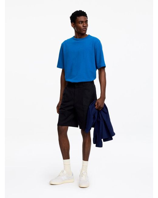 ARKET Blue Relaxed Bouclé T-Shirt for men
